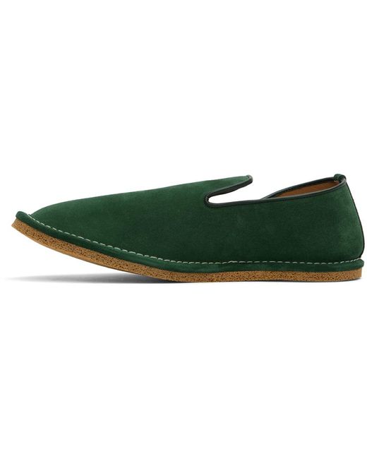 Dries Van Noten Black Green Slip-on Loafers for men