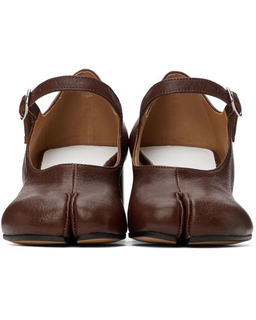 Maison Margiela Women's Brown Tabi Mary-Jane Heels - Court Shoes
