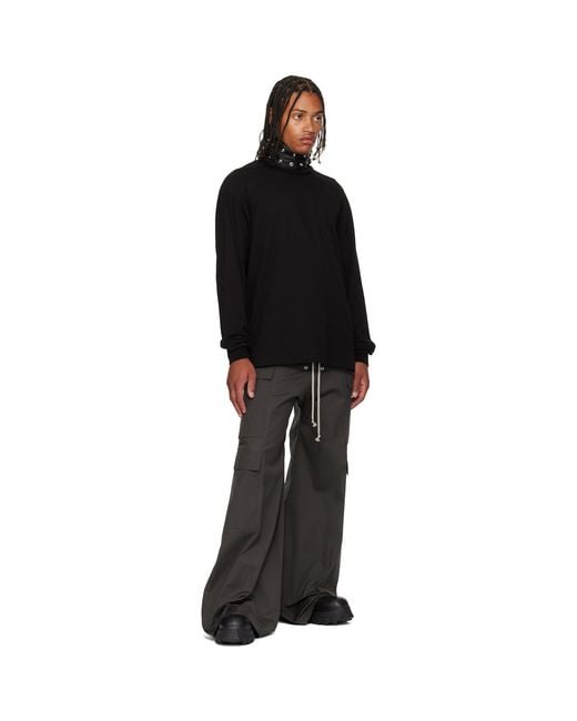 Rick Owens Black Concordians Short Crewneck Ls T-Shirt for men