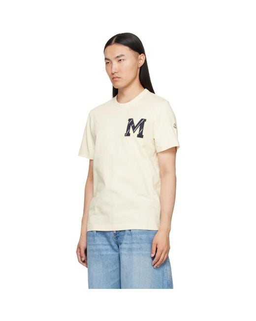 Moncler White Cotton Jersey Monogram T-Shirt for men