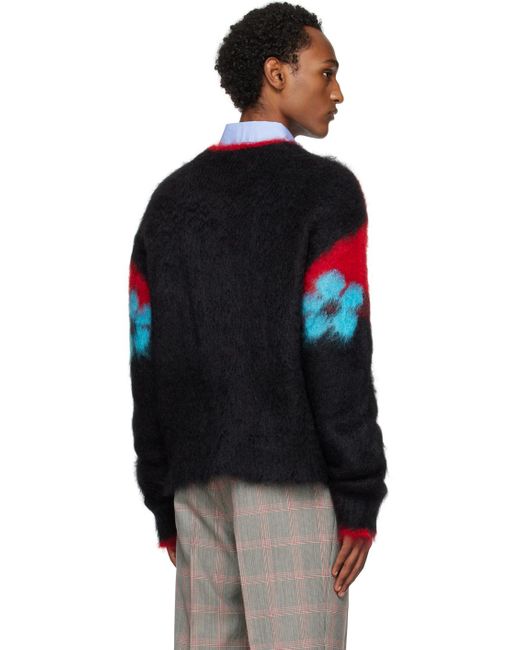Marni Red Fuzzy Wuzzy Flowers Sweater for men