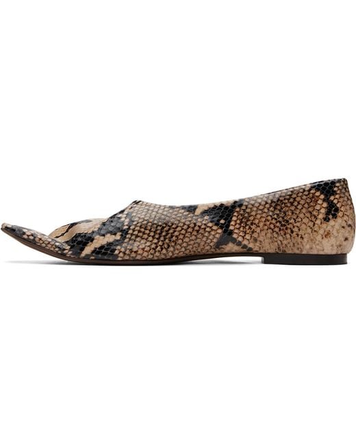 Khaite Brown Taupe Marlene Ballerina Flats