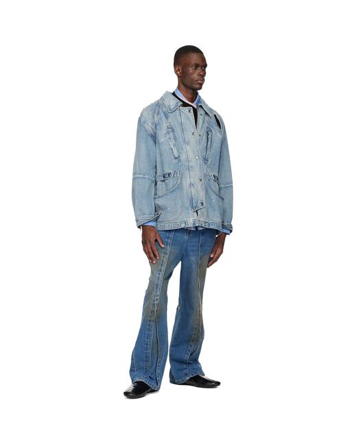 ANDERSSON BELL Blue Jeweled Denim Jacket for men