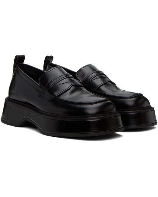 AMI Black Square Toe Loafers for men