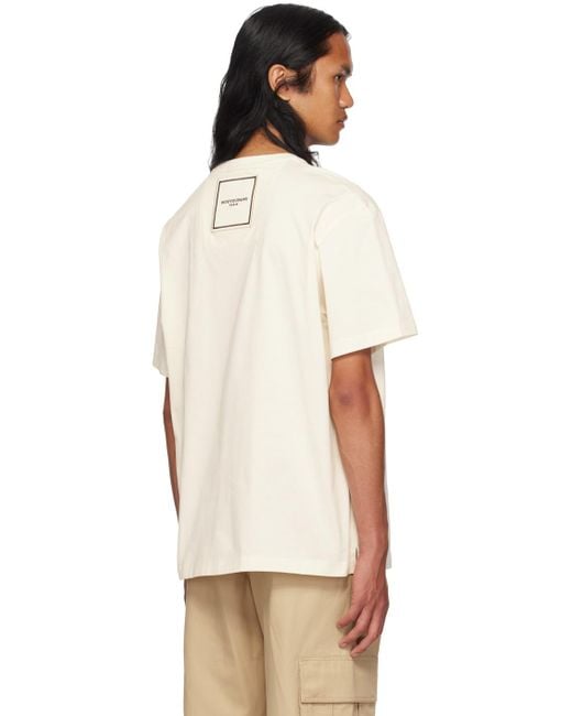 Wooyoungmi Natural Off-white Square Label T-shirt for men