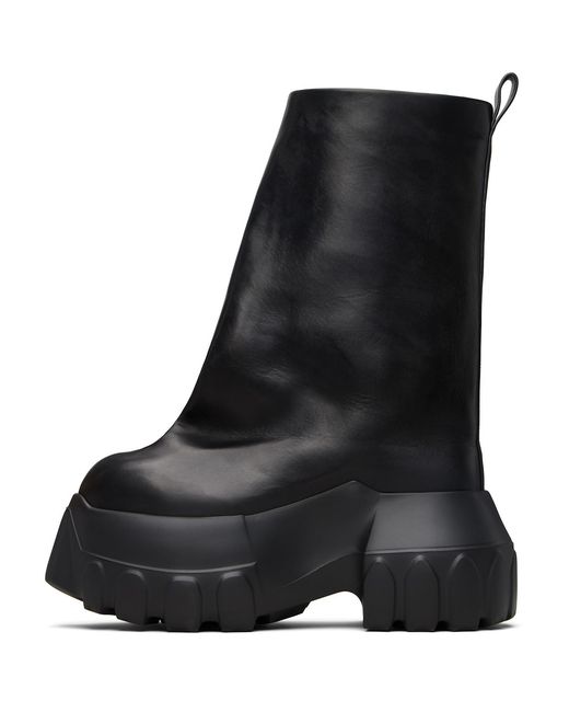 Rick Owens Black Temple Flared Mega Tractor Boots for men