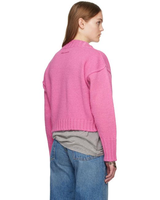 Acne Pink Loose Thread Cardigan