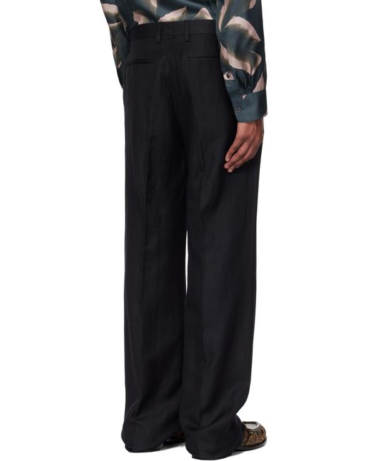 メンズ Dries Van Noten ブラック クリース トラウザーズ Black