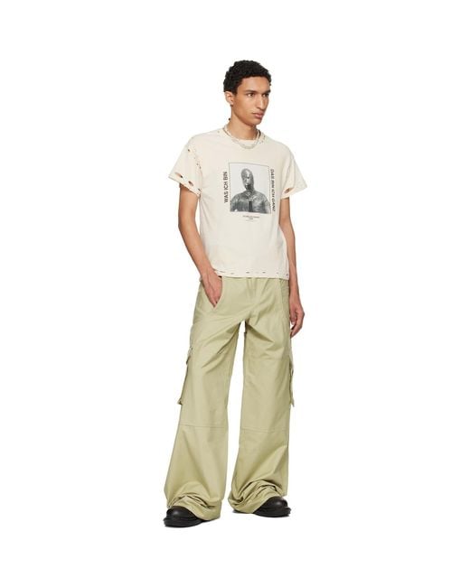 HYACYN Natural Off- Eet Stains Distressed 'Was Ich Bin' T-Shirt for men