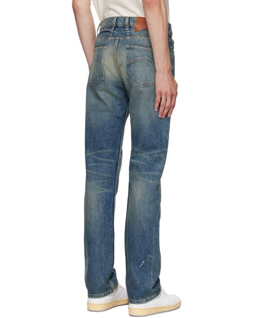 Rhude Blue Distressed Jeans for men