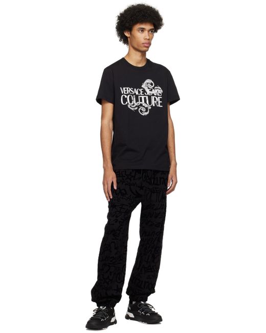 T-shirt noir à motif watercolor couture Versace pour homme en coloris Black