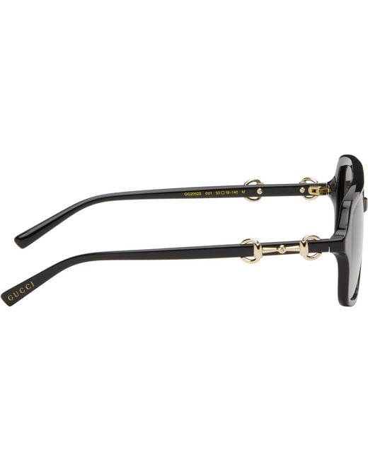 Gucci Black Navigator Frame Sunglasses