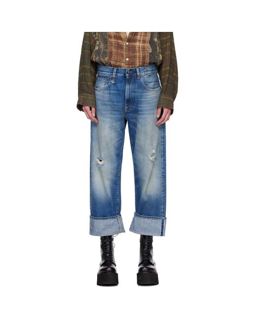 R13 Blue Cuffed X-Boyfriend Jeans