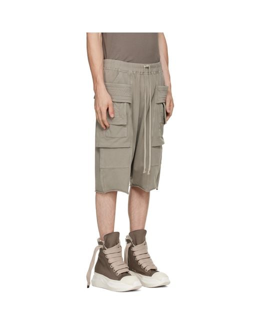 Rick Owens Natural Taupe Tower Creatch Cargo Pods Shorts for men