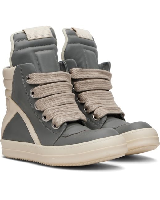 Rick Owens Gray Concordians Jumbolace Geobasket Sneakers for men
