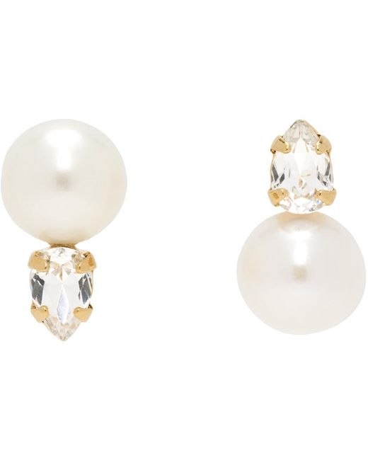 Simone Rocha Black Pearl Dagger Stud Earrings