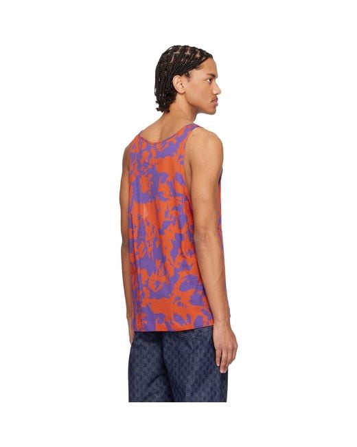 Dries Van Noten Red Scoop Neck Tank Top for men