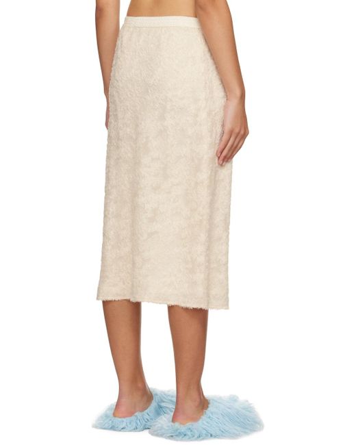 Song For The Mute Natural Off- shaggy Midi Skirt