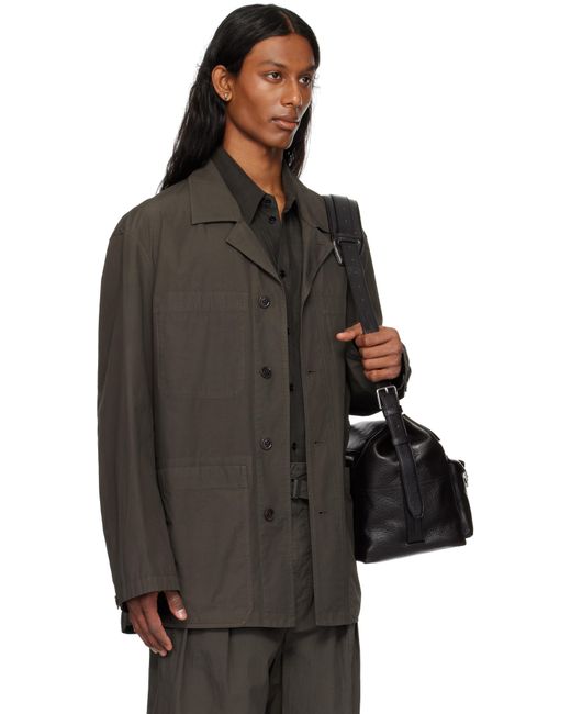 メンズ Lemaire ブラウン Workwear シャツジャケット Black
