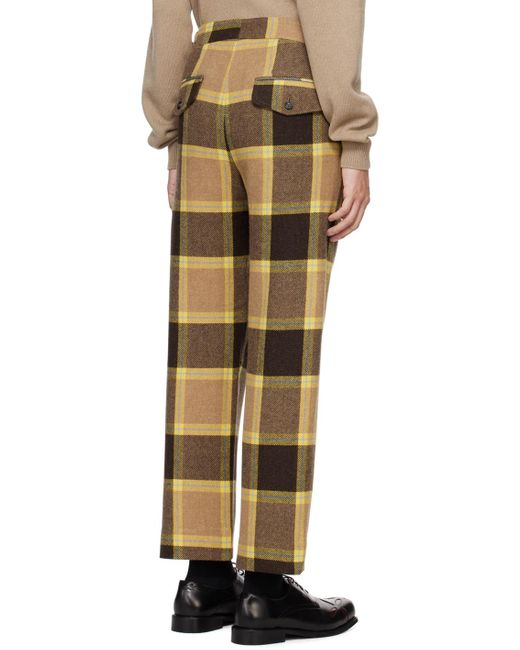 Pantalon charleston brun à carreaux Bode pour homme en coloris Yellow