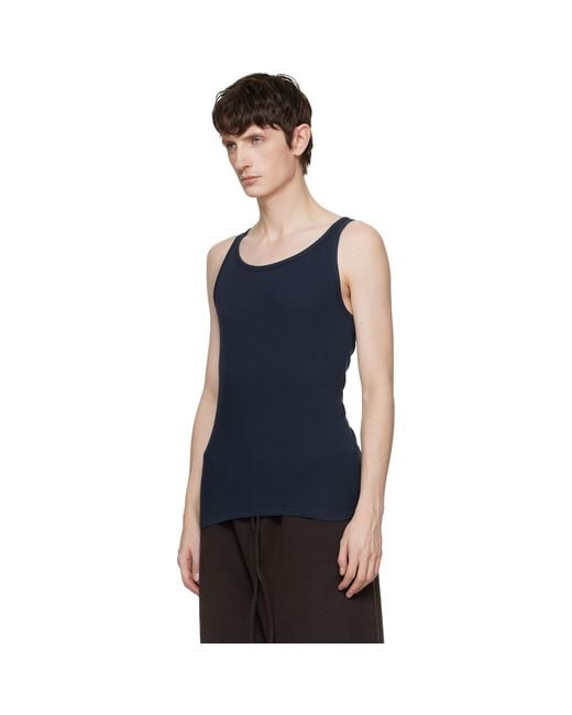 Skims Black Three-Pack Cotton Rib Tank Tops for men
