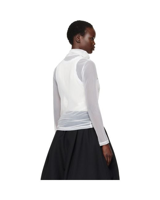 Y's Yohji Yamamoto White Long Sleeve Turtleneck