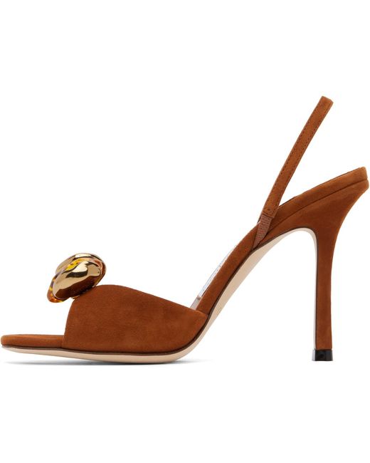 Jimmy Choo Brown Tan Emani 100 Heeled Sandals