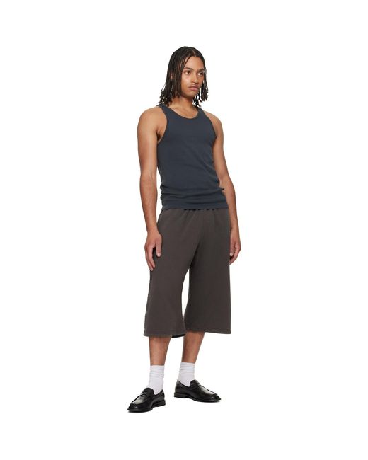 Les Tien Gray Part Snap Shorts for men