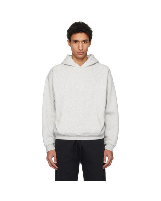 Skims White Fleece Lounge Relaxed Hoodie for men