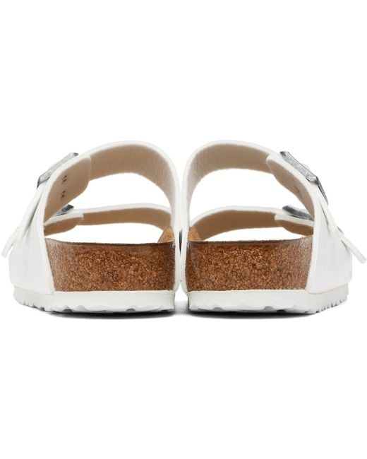 Birkenstock White Regular Arizona Birko-Flor Sandals
