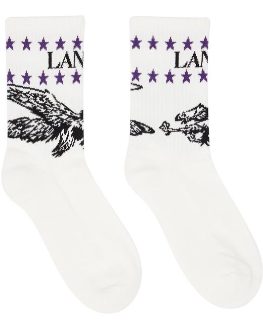 Lanvin White Future Edition Logo Eagle Socks for men