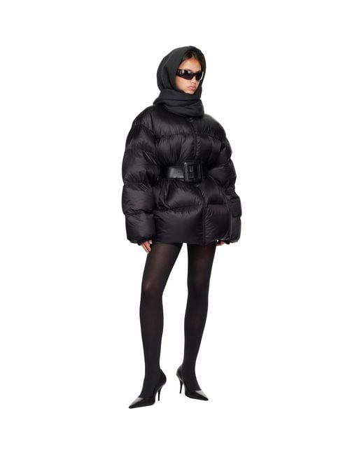 Balenciaga Black Wool Hooded Scarf