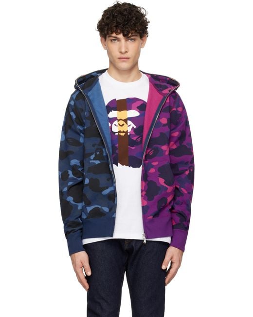 Person Purple And Blue Bape Jacket Top Purple And Blue Bape Flash