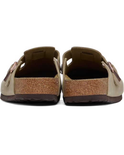 メンズ Birkenstock ブラウン Boston レギュラー オイルレザー クロッグ Black
