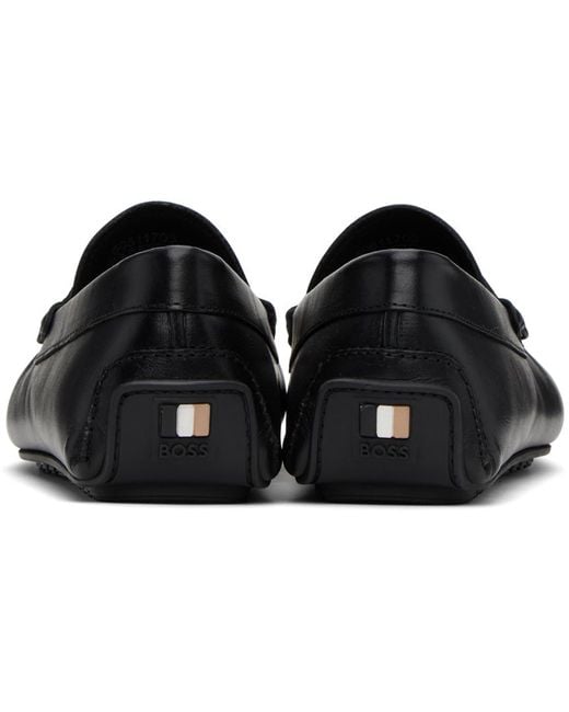 Boss Black Nappa Leather Emed Logo Loafers for men