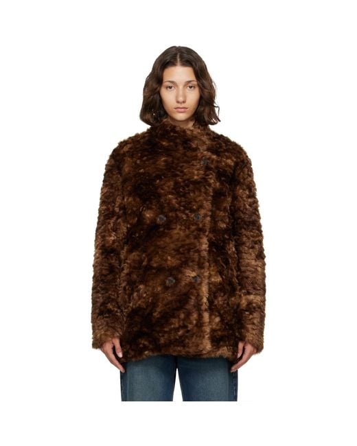 Isabel Marant Brown Jya Faux-Fur Coat