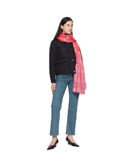 Burberry Pink Ekd Check Scarf