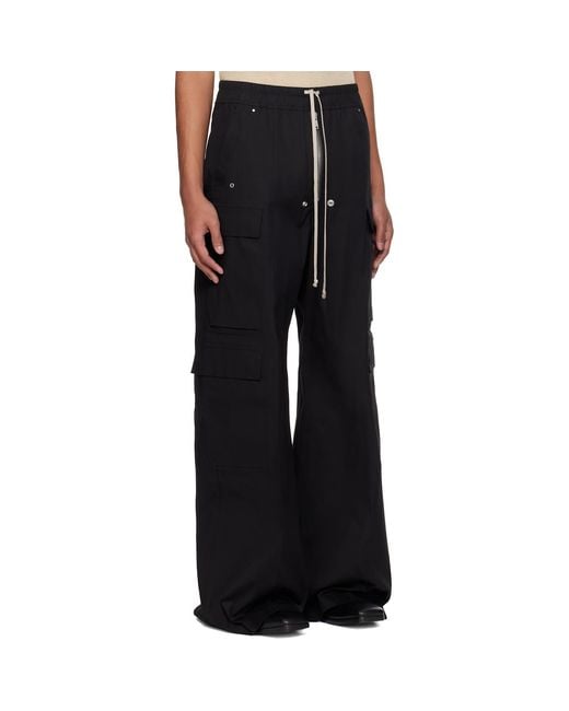 Rick Owens Black Temple Cargobelas Cargo Pants for men