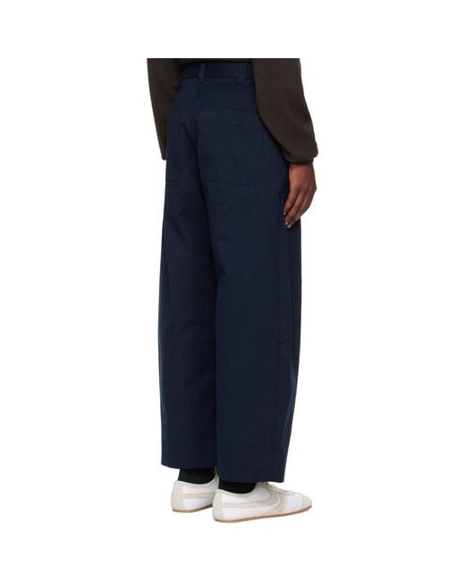 Studio Nicholson Blue Sorte Trousers for men