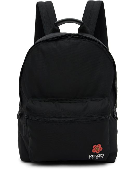 KENZO Black Paris Crest Backpack for men