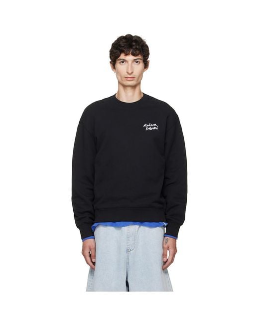 Maison Kitsuné Black Handwriting Comfort Sweatshirt for men
