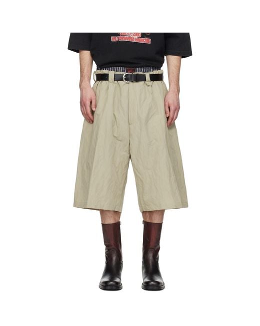 Willy Chavarria Natural Khaki Toluca Shorts for men