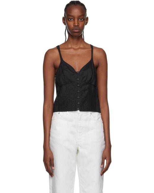 Rag & Bone Black Ramie Tank Top