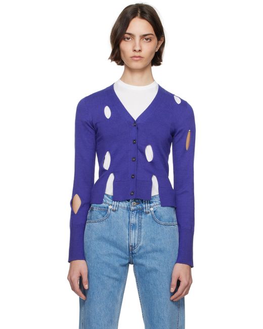 J.W. Anderson ネイビー Slit カーディガン Blue