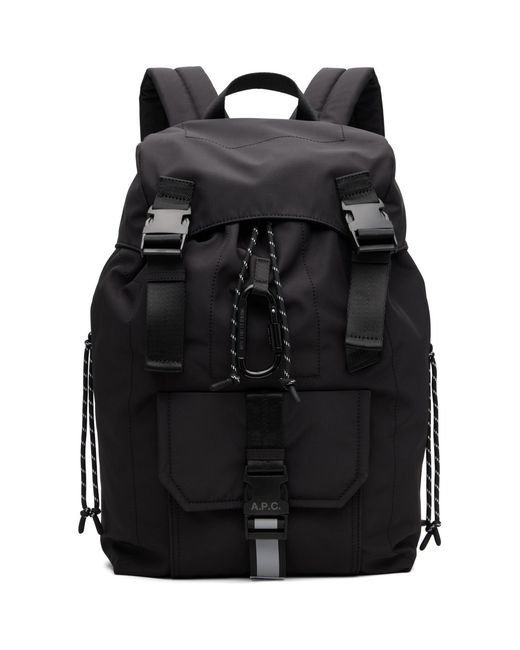 A.P.C. Black Treck Backpack for men