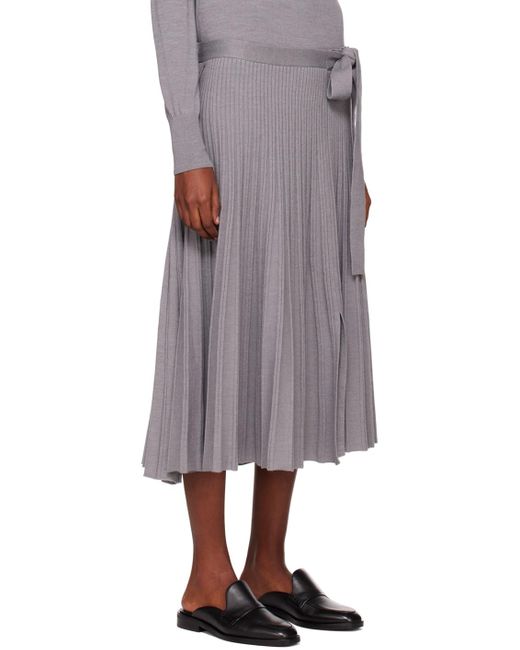 3.1 Phillip Lim Multicolor Gray Belted Midi Skirt