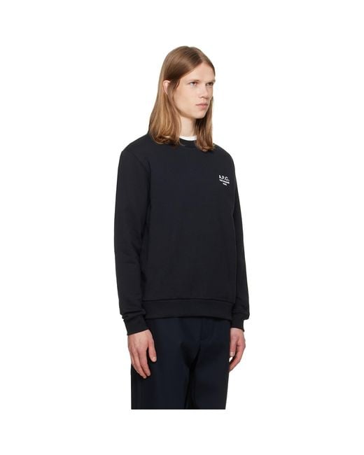 A.P.C. Black Standard 'Rue Madame' Sweatshirt for men