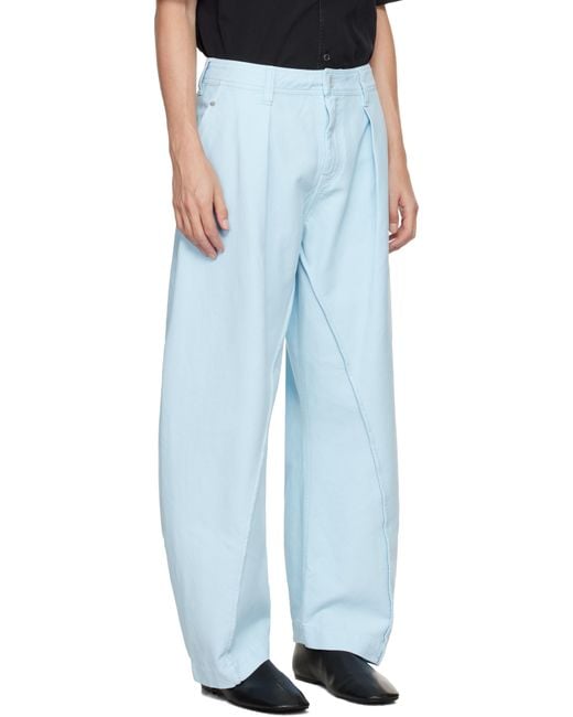 J.W. Anderson Blue Twisted Seam Trousers for men