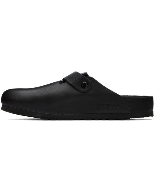 Birkenstock Black Regular Boston Leather Slip-On Loafers for men