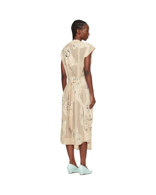 Vivienne Westwood Black Off- Printed Veil Crepe Ionian Midi Dress